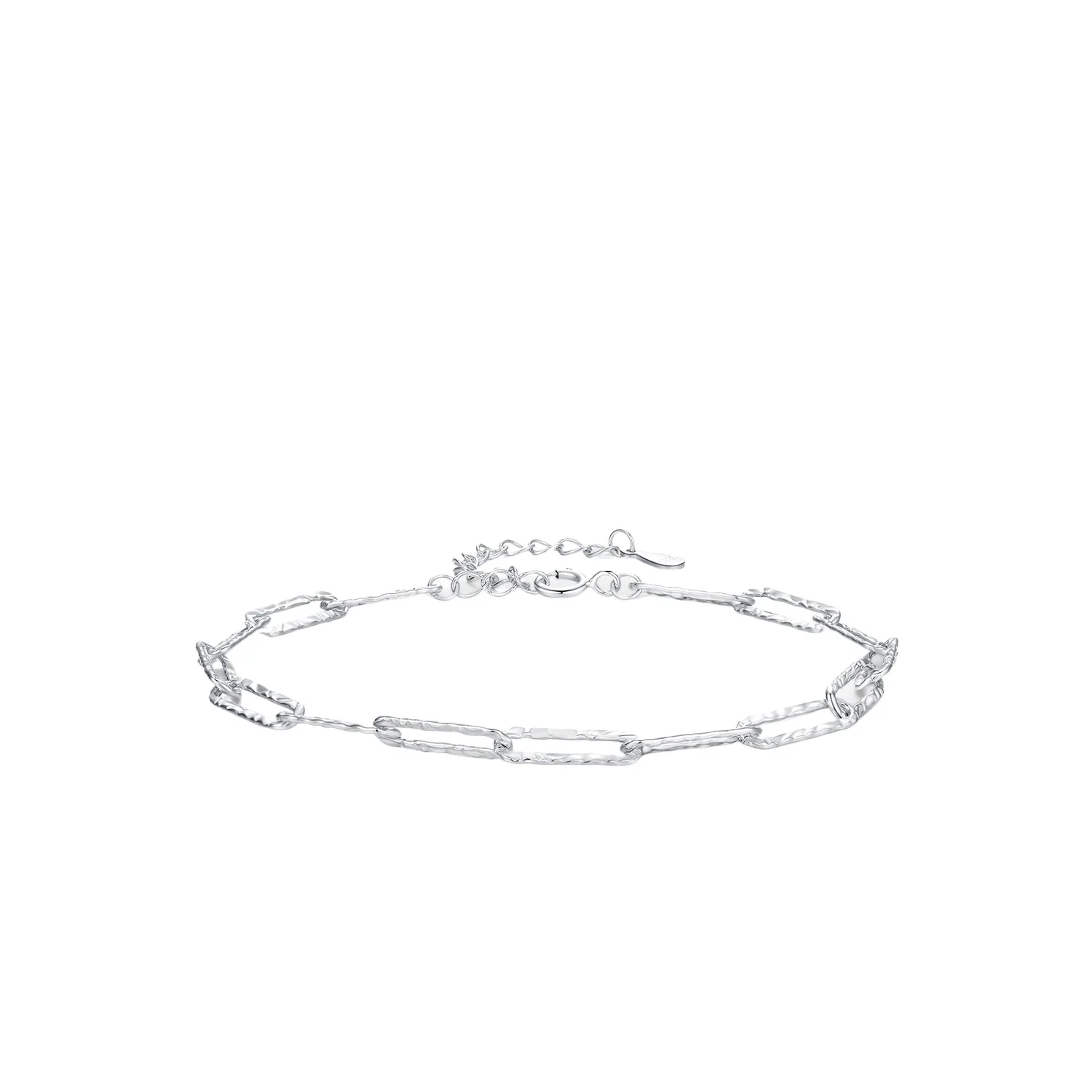 

Dawn's Jewel S925 Sterling Silver Minimalist Irregular Hammer Pattern Design Chain Cold Style Bracelet Niche Jewelry