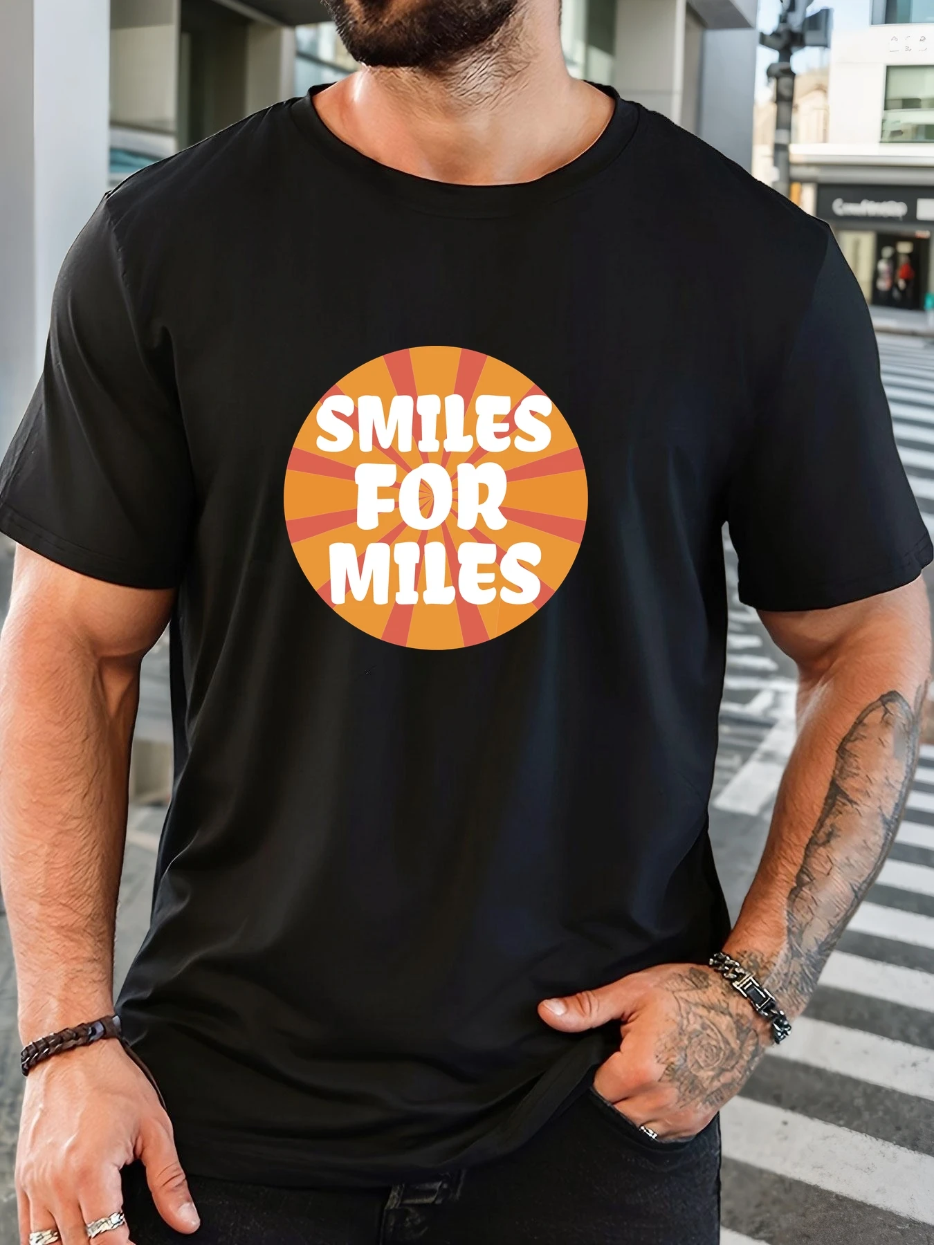 

2025 Summer Men's Cotton Oversized Tee English Letter Graphic Print Trendy Casual Streetwear Short Sleeve Breathable Round Neck