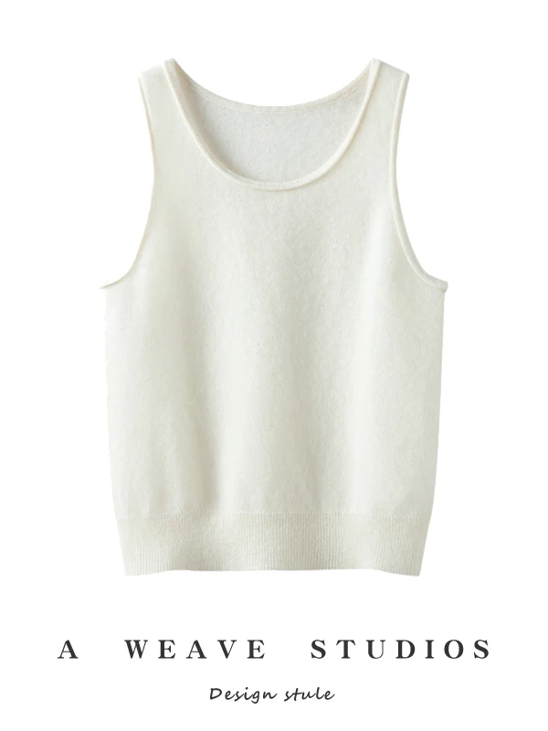 

Новая осенне-зимняя женская вязаная жилетка без рукавов с круглым вырезом, однотонная, теплая, с эффектом утяжки, на бретельках