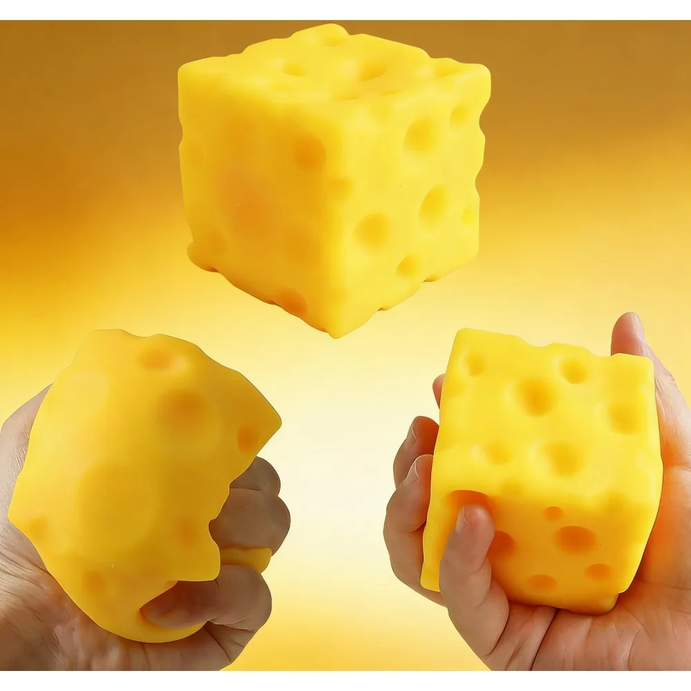 

Мягкая игрушка-кубик в виде сыра - имитация для снятия стресса, сенсорная игрушка-антистресс для взрослых, для тренировки концентрации внимания, снятия тревоги, подарок