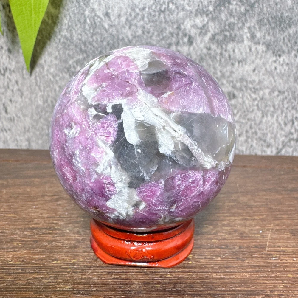 Pierre de tourmaline rose, gemme naturelle, boule d'énergie en cristal licorne, guérison par le Reiki, méditation, décoration de jardin et de maison, symbole de sorcellerie