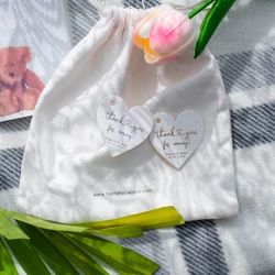 Custom Heart Tags Wedding Tags Personalized Tags Thank you for celebrating with us Personalized Gold Logo Heart Shaped labels