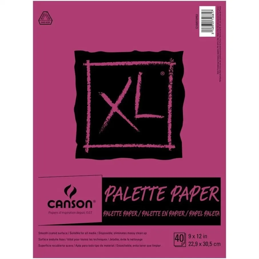 Disposable Palette Pad 40 Sheets 9x12 for Acrylic and Art Paints with Easy Cleanup