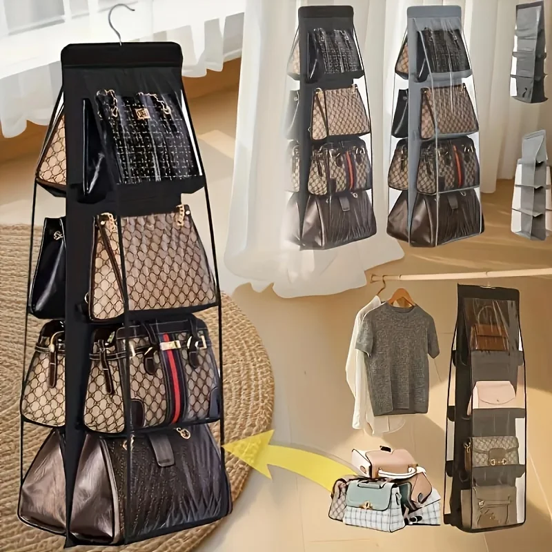 Multi-layer Handbag Storage Bag • Foldable Oxford Cloth Hanging Organizer for Handbags, Wallets, and Accessories