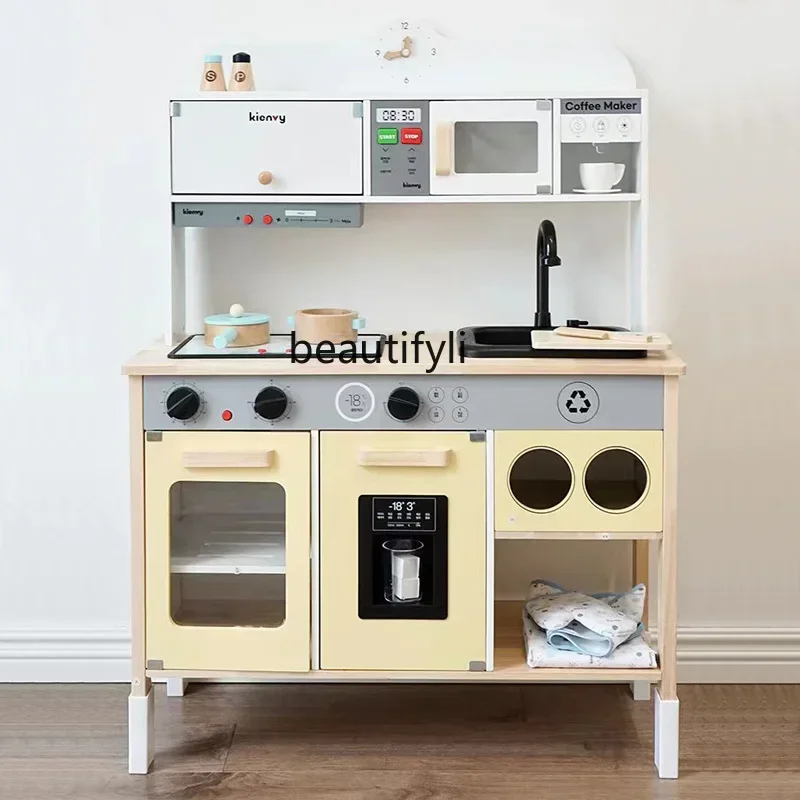 

Wooden Kitchen Toy Set Cooking Cooking Kids Babies Children Boys Girls Simulation Kitchenware Stove