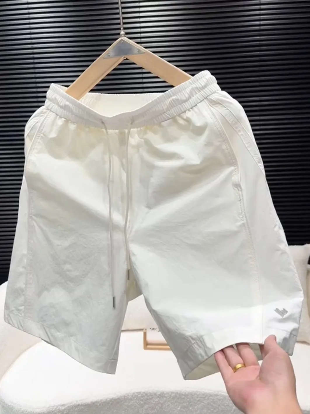 Quick Dry Summer Thin Cotton Candy Color Embroidered Men's Sporty Loose Fit Breathable Versatile Five Inch Shorts