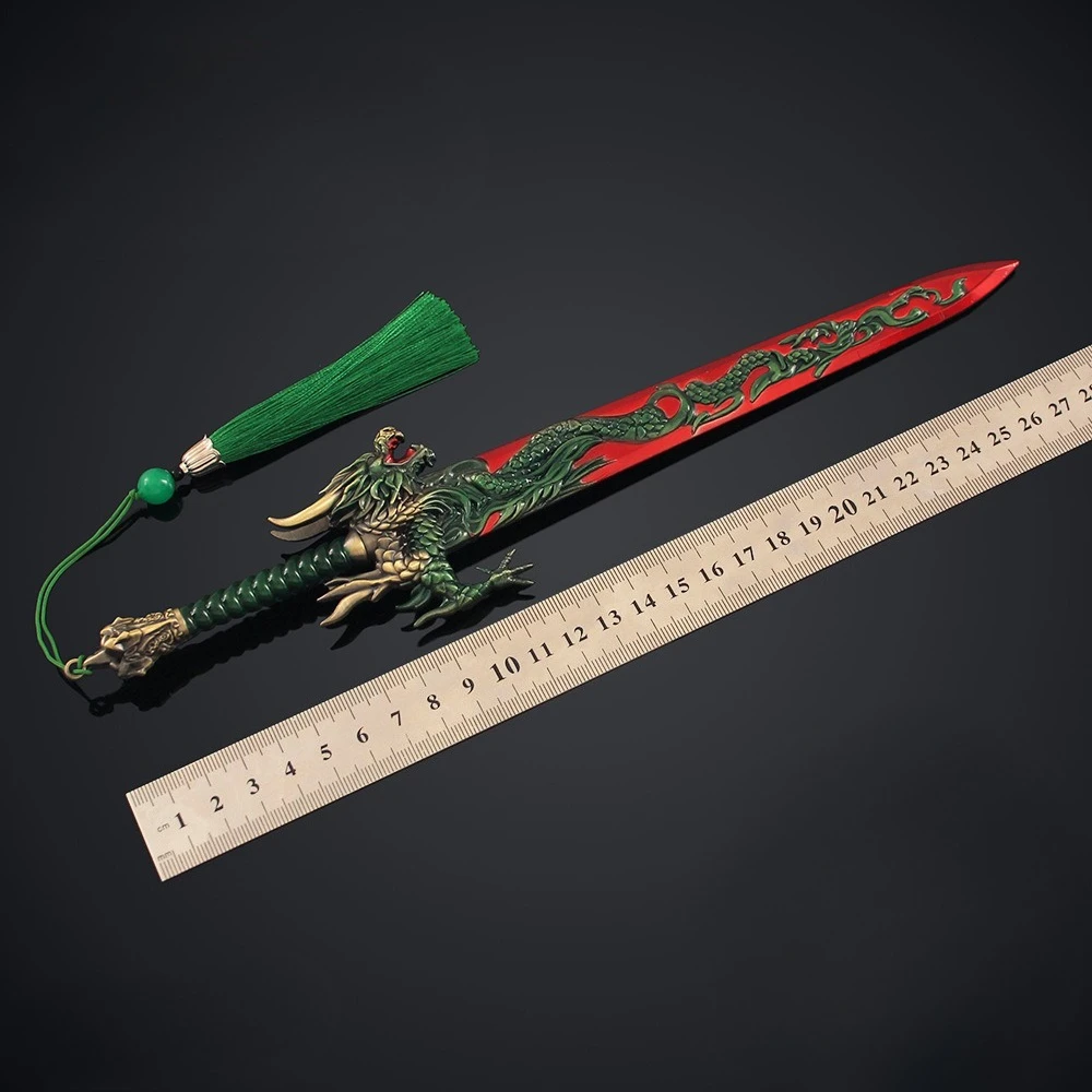 29 CM Fengshen Dodici Spade Divine Periferiche Due Draghi Spada Metallo Mestiere Arma Modello Da Collezione Scrivania Ornamento Ragazzo Giocattolo