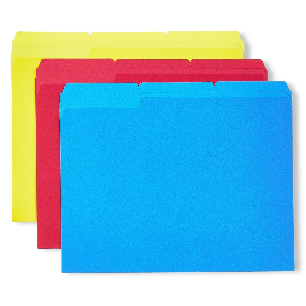مجلدات ملفات بحجم الحروف، ألوان متنوعة، 25 عبوة من منظمو علامات التبويب العلوية، وثائق مثالية، سهلة إدارة الأوراق