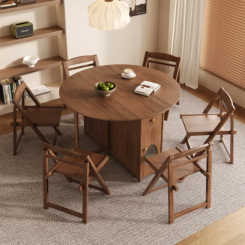 

Modern Simple Dining Table Set With Chair Nordic Minimalist Folding Table Space Savers Mesa Plegable Restaurant Furniture
