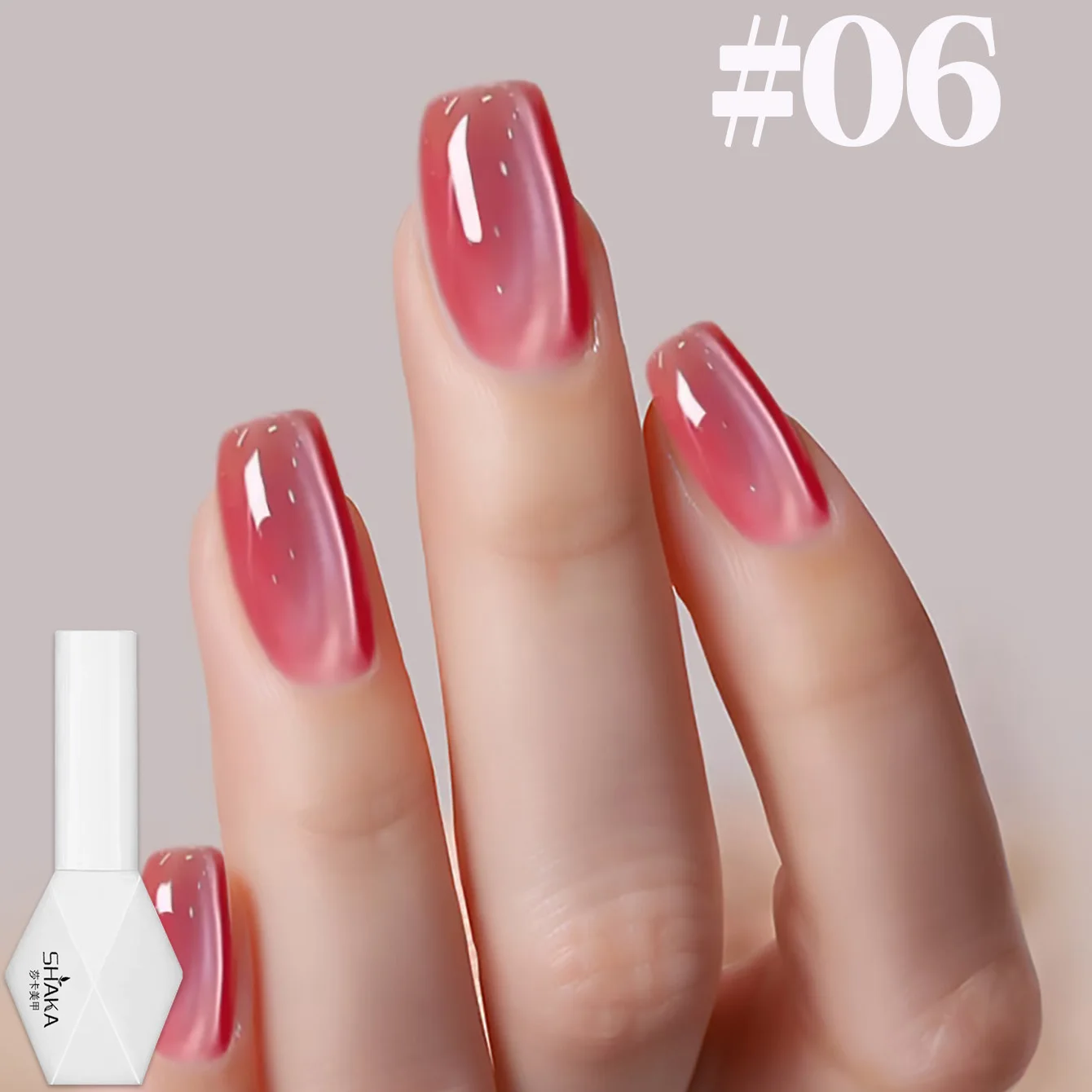 1-12pcs SHAKA Autumn Tanhua Cat Eye Pink Transparent Color Gel Nail Polish 2026 New Simple And Generous Halloween Nail Gel image 5