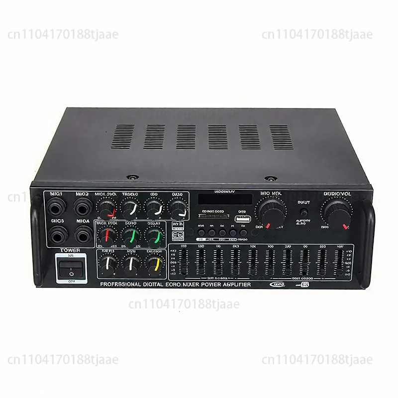 High-power household power amplifier Hot-selling 12V220V Bluetooth EQ equalizer Car outdoor Karaoke dual-purpose power