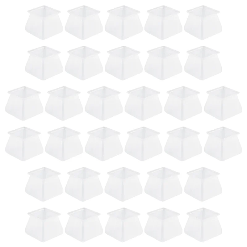 32 Uds. Cubierta protectora de silicona para muebles, protectores cuadrados de silicona para patas de silla, gorros para patas de silla, patas de mesa y muebles