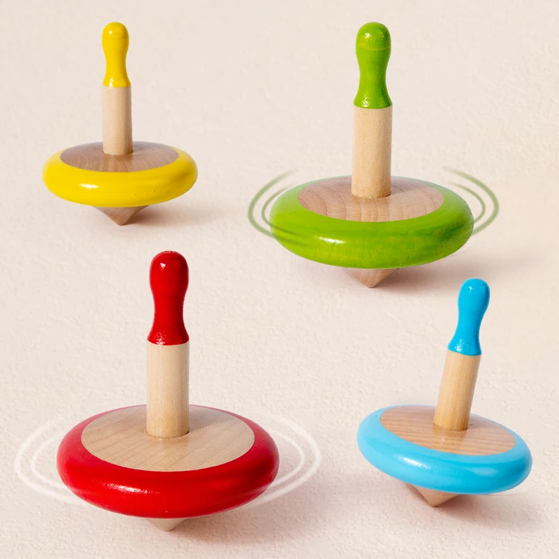ไม้ Spinning Top ชุดของเล่นที่มีสีสันหมุน Gyro ของเล่นเด็ก Early Education ของขวัญวันเกิด Desktop Spinning Top