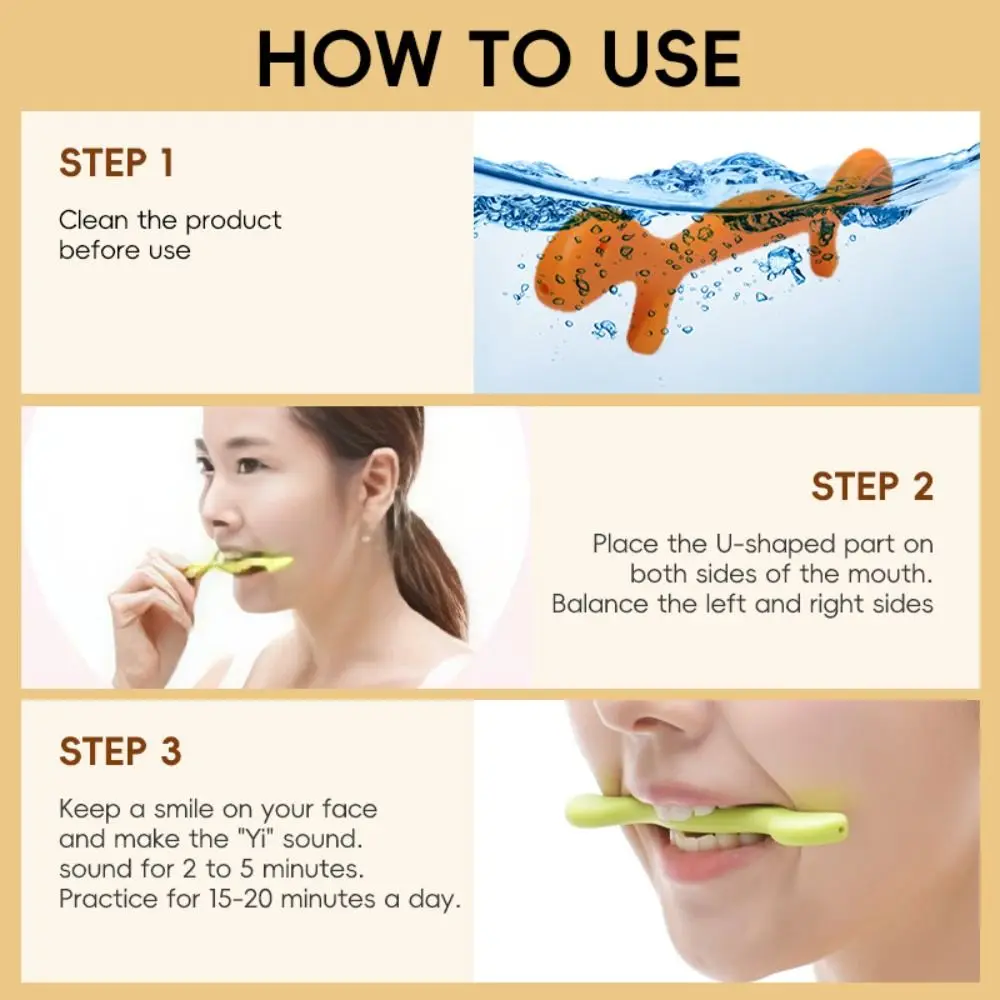 Portable Smile Training Beauty Tool 3 Color Muscles Stretching Lifting Facial Exerciser Silicone Facial Fitness Exercise