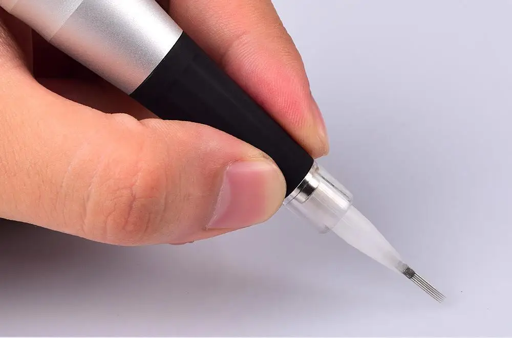 100 stücke Microb lading Tattoo Nadeln Kappen Permanent Make-up Tattoo Nadeln sterilisiert für PMU Maschine Augenbrauen Lippen Werkzeuge – Detail 19