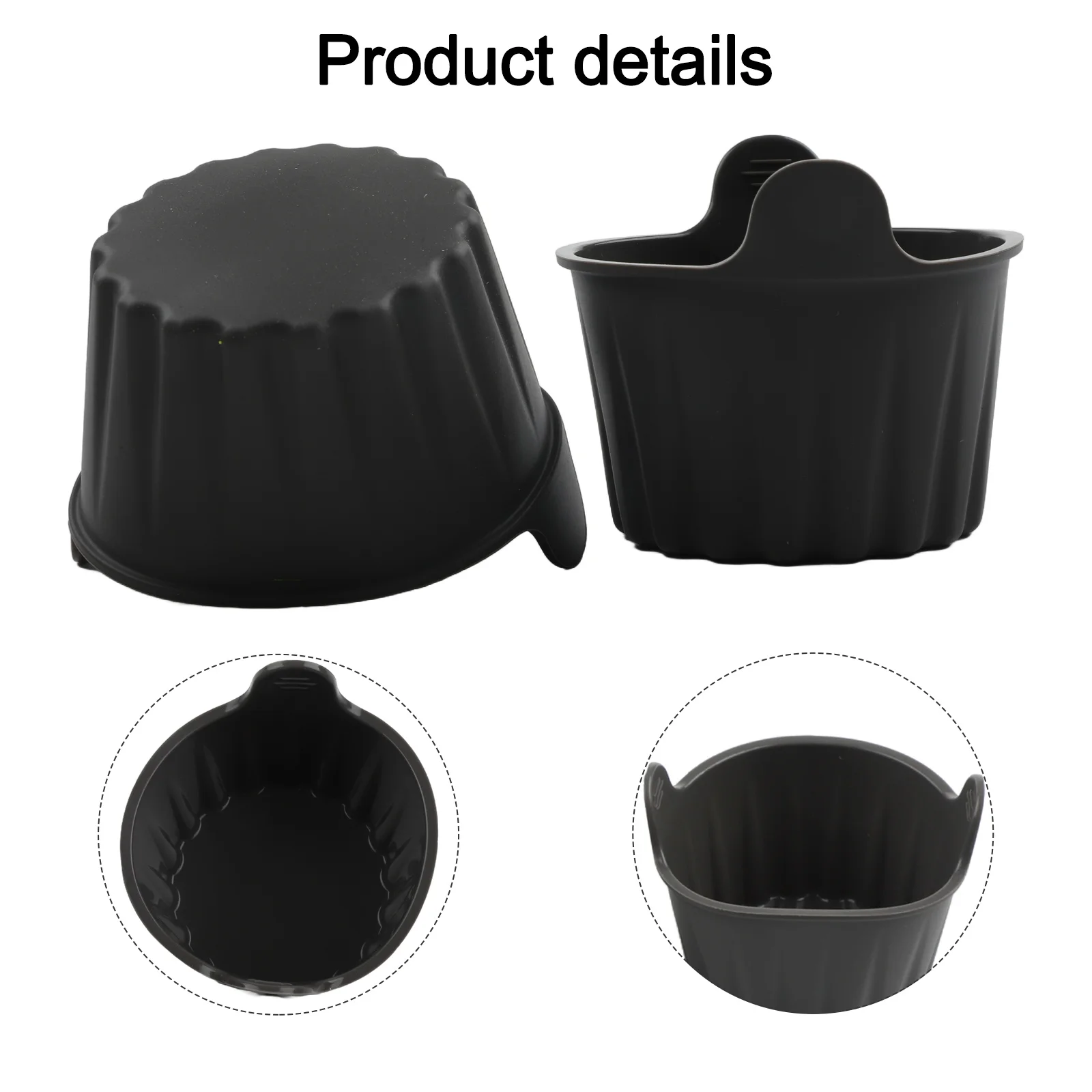

Kitchen Cooking Black Air Fryer Accessories Multifunctional Baking Cups Silicone Ramekins Heat Resistant Tins Quick Cleaning