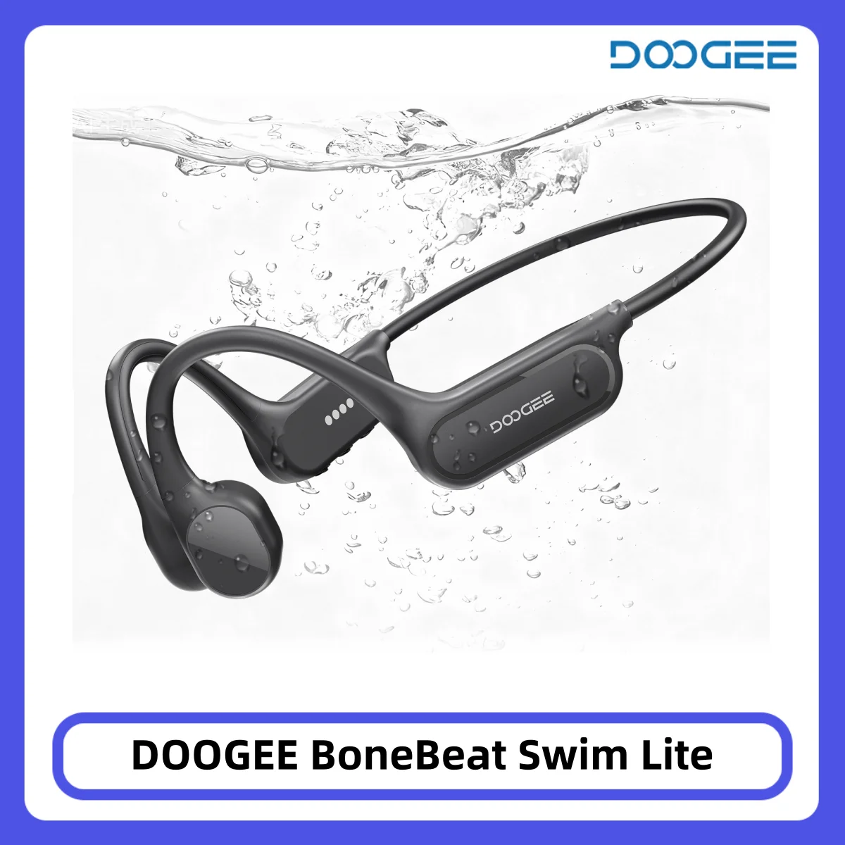 DOOGEE BoneBeat Swim Lite Bone Conduction Sports Headphones Wireless Bluetooth 5.4 Headset IP68 Waterproof for Running, Cycling