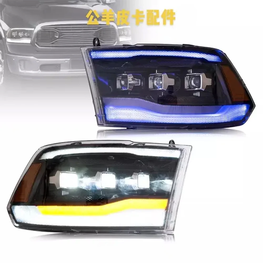 

Car Front Lamps For Dodge RAM 1500 2009-2018 LED Auto Headlights Assembly Upgrade Dynamic DRL 3 Projector Lens Tool Accessories