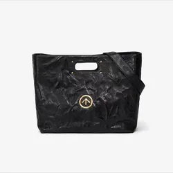 Borsa per cuscino in pelle nera grotto stone uomo e donna Tote Bag di grande capacità Fashion Shoulder Messenger borsa morbida borse di lusso