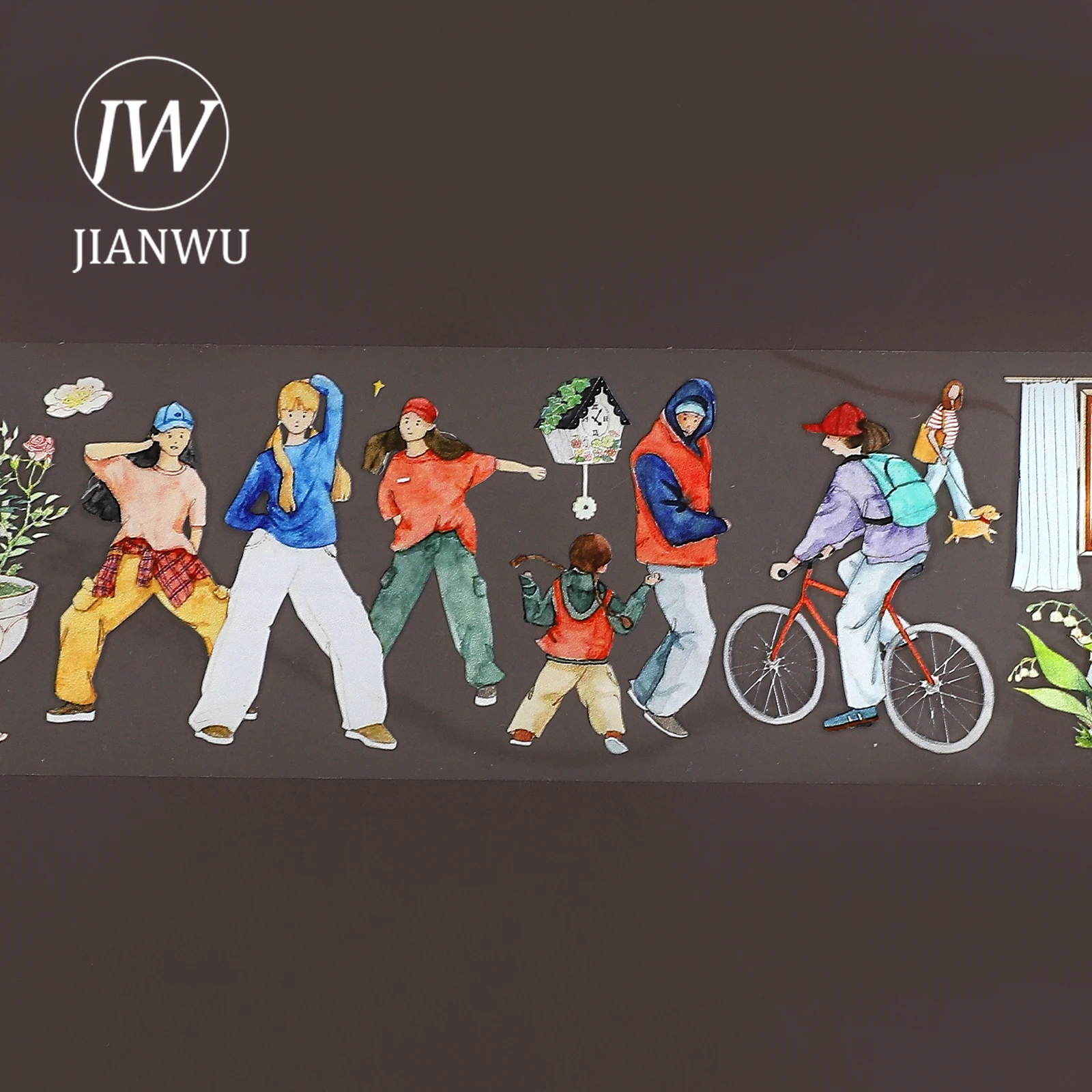 JIANWU 50 مللي متر * 5 متر شخصية عتيقة السفر المشهد المواد الكولاج سكرابوكينغ PET الشريط الإبداعية لتقوم بها بنفسك مجلة القرطاسية