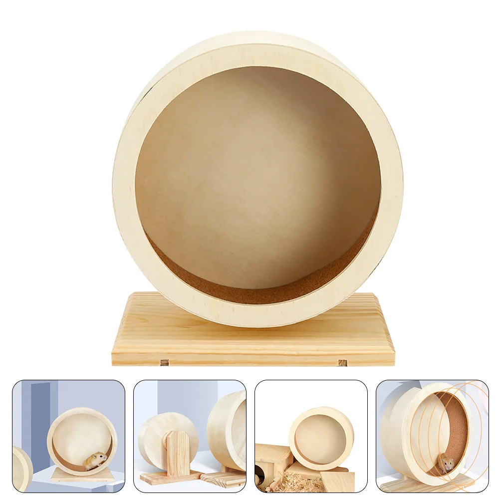 

Pet Hamster Running Wheel Guinea Pig Accessories Household Wooden Hedgehog Pets