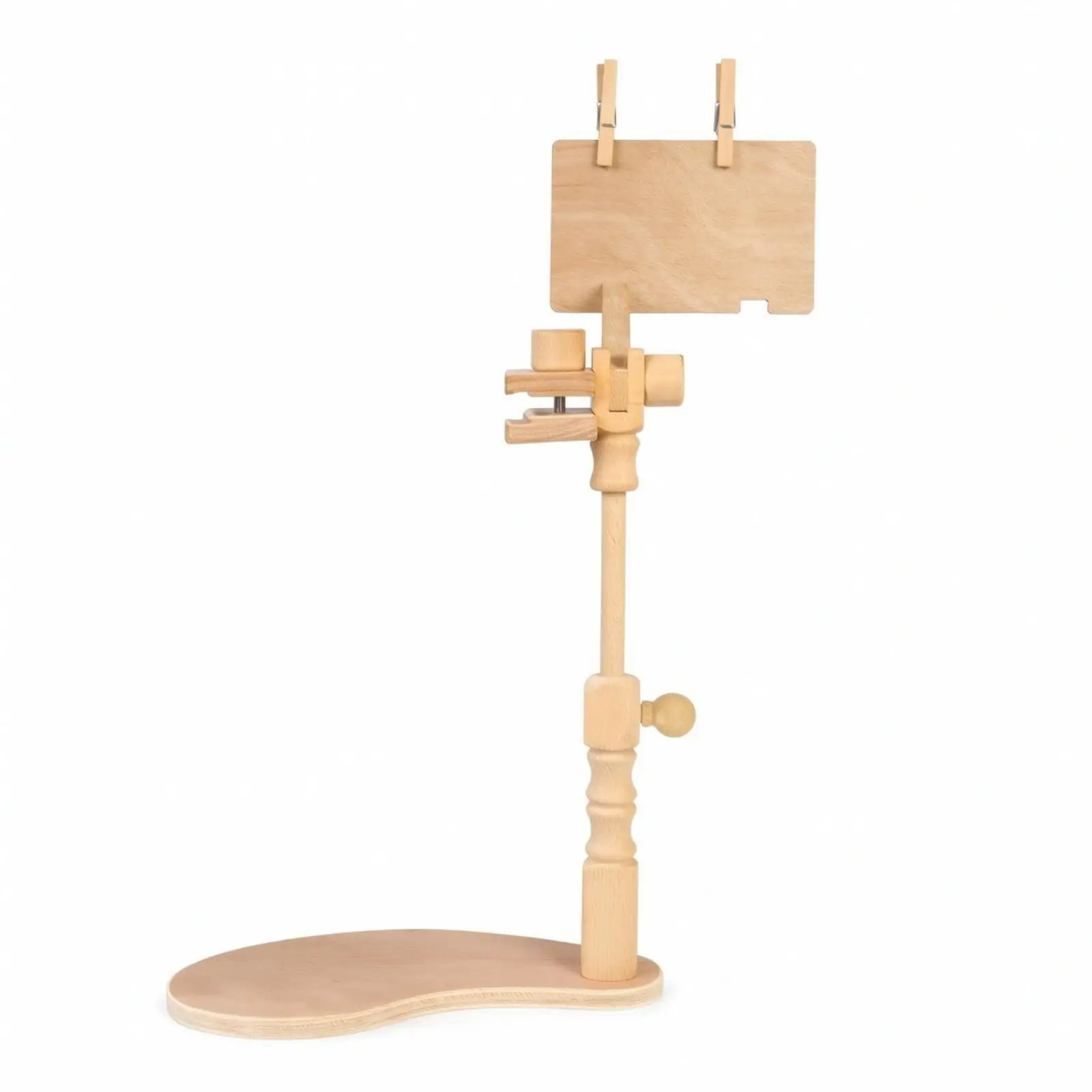 Embroidery Frame Compact Wood Stand Ergonomic Hoop Holder Adjustable Angle for Table or Lap Stitching