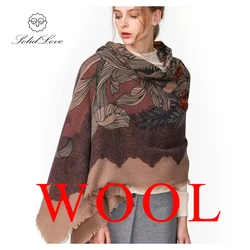 2023 Luxury Brand Scarf Hijab Women Winter Wool Cashmere Thick Shawl Warm Bandana Scarves Female Pashmina Blanket