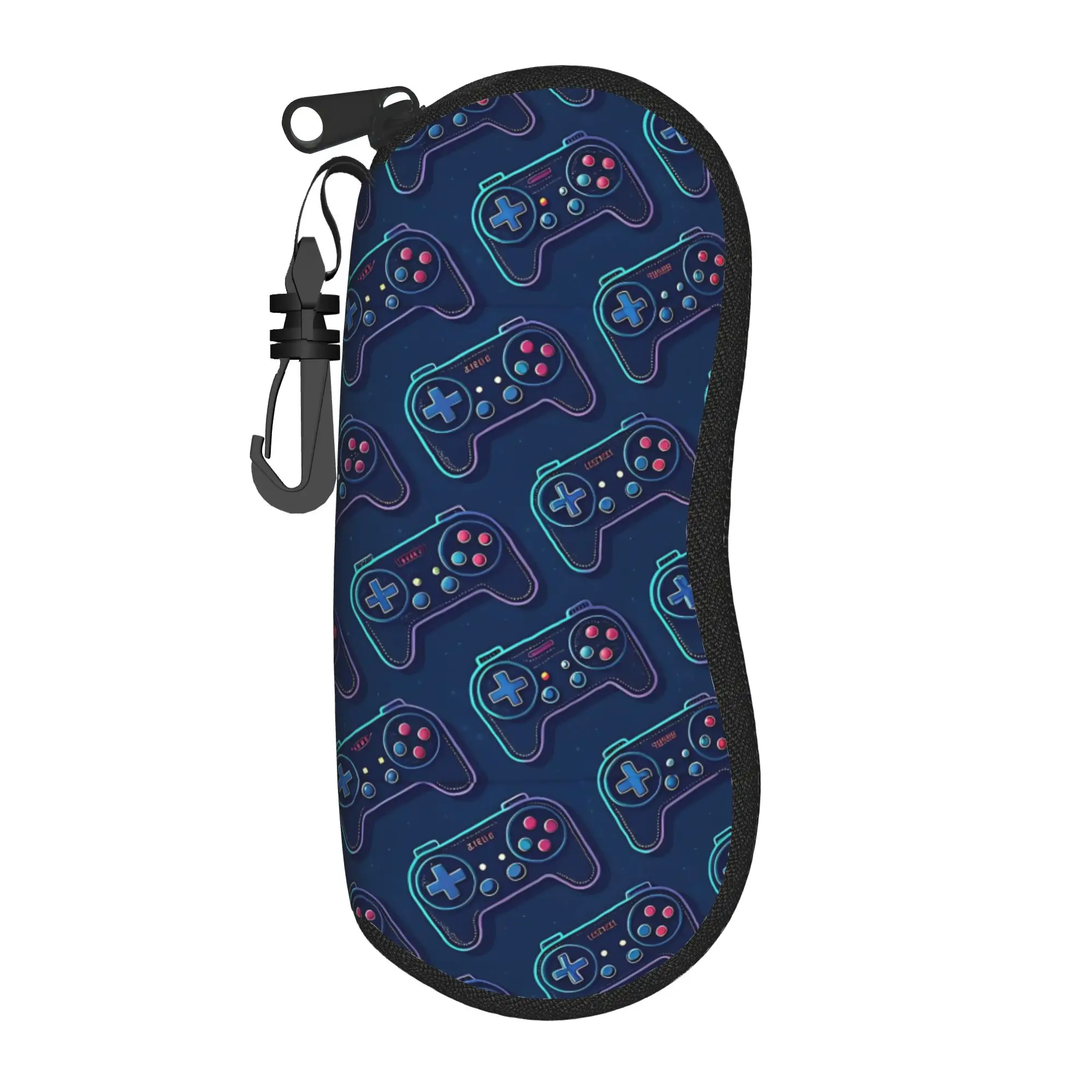 Retro Game Controller Glasses Case  Zip Sunglasses Case Fashion Pocket Eyeglass Cases Cover Men Women Eyewear Accessory
