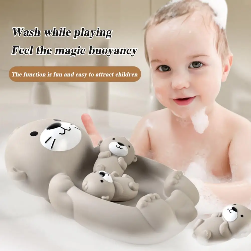 Fun Bathtub Toy Set Otter Shaped Floating Bath Toys for Kids Educational Toddler Bath Toys Safe Non-porous Design Infant Babies