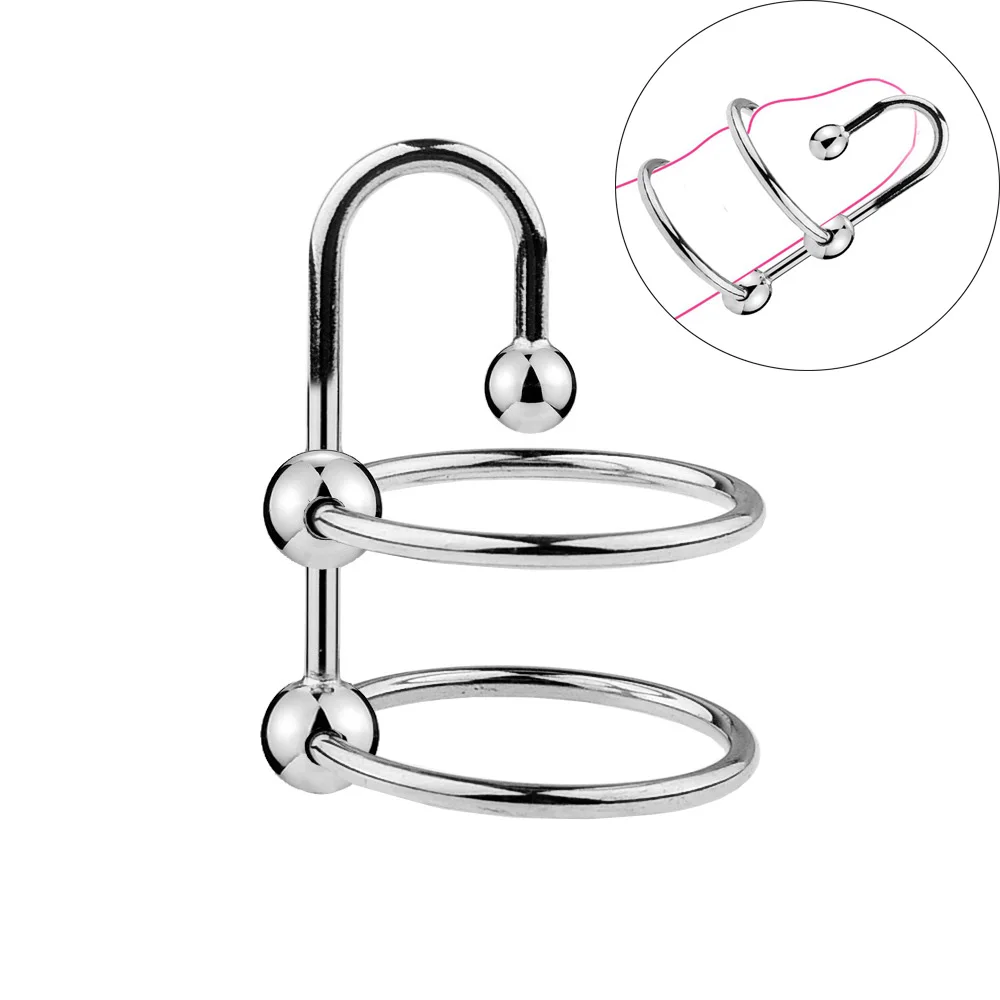 Male Sex Delay Glans ring Metal Bead Penis Rings Stimulator Irritation Urethral Dilators Cock Ring Penis Plug Sex Toy For Men 18