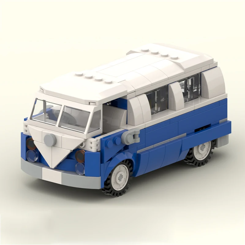 

City Car Model MOC Building Bricks T1 Van-Type Transport Car Modular Technology Children Holiday Gifts Assemble Toys Suit