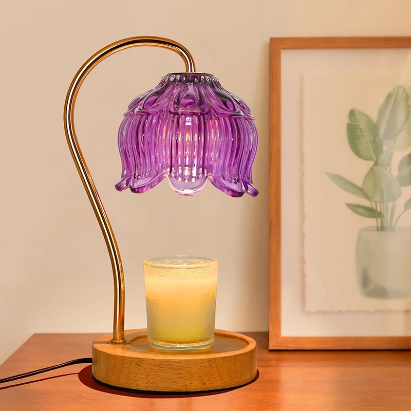 AC ขับเคลื่อนดอกไม้เทียนอุ่นแสงคลาสสิกกระจายกลิ่นหอมมัลติฟังก์ชั่โคมไฟสําหรับห้องนอนห้องนั่งเล่น