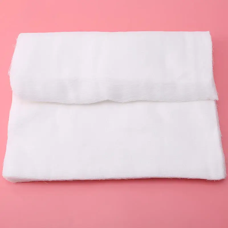 100 Uds. Mascarilla de gasa blanca desechable, papel de toalla de película suave de algodón para mascarilla de gasa facial, tratamiento de la piel, salón de belleza, SPA