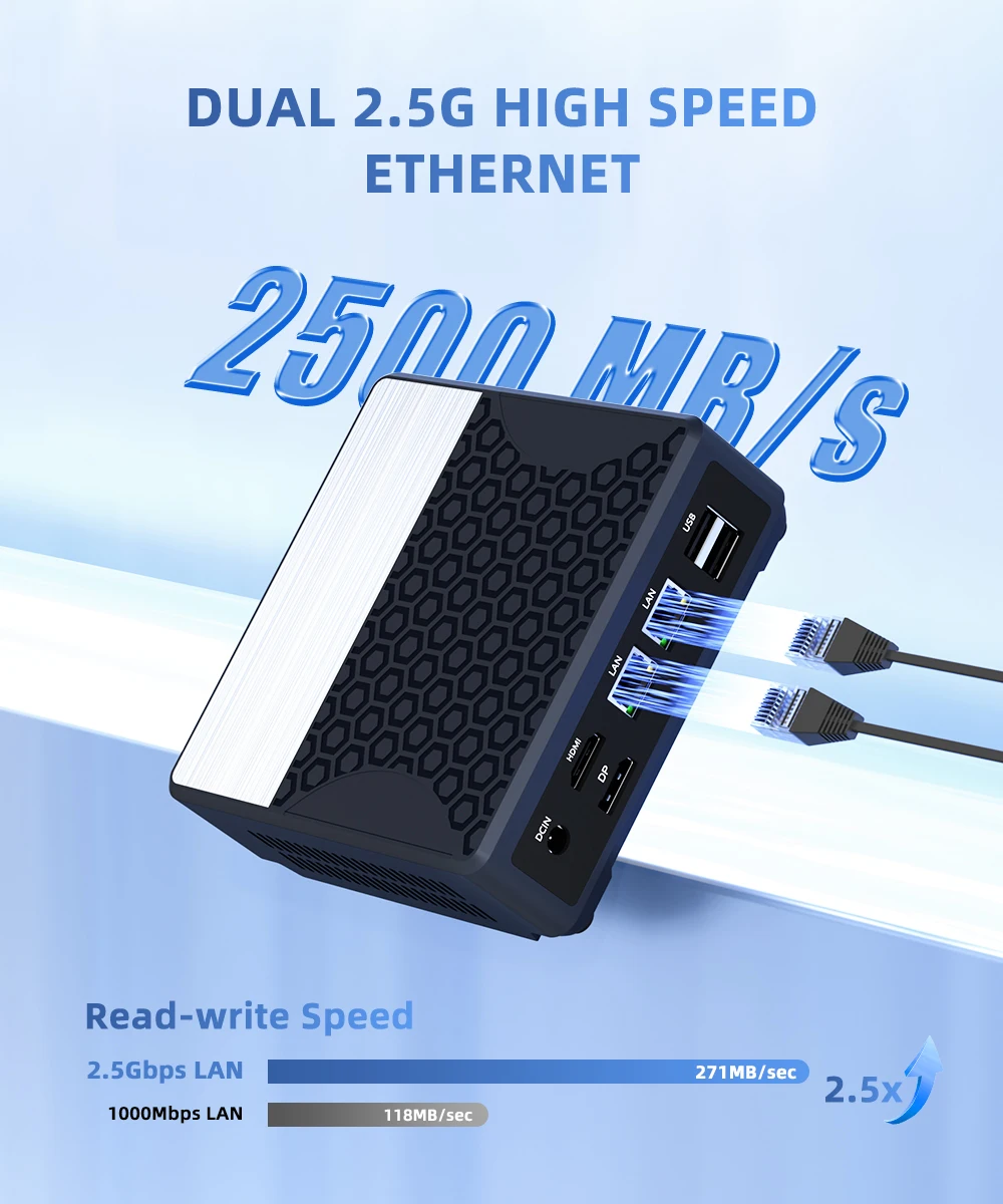 ZXIPC N150 N100 Mini PC Windows 11 Pro DDR5 4800Mhz 512GB SSD WiFi5 BT4.2 Doppio computer da gioco MINI da ufficio 2.5G