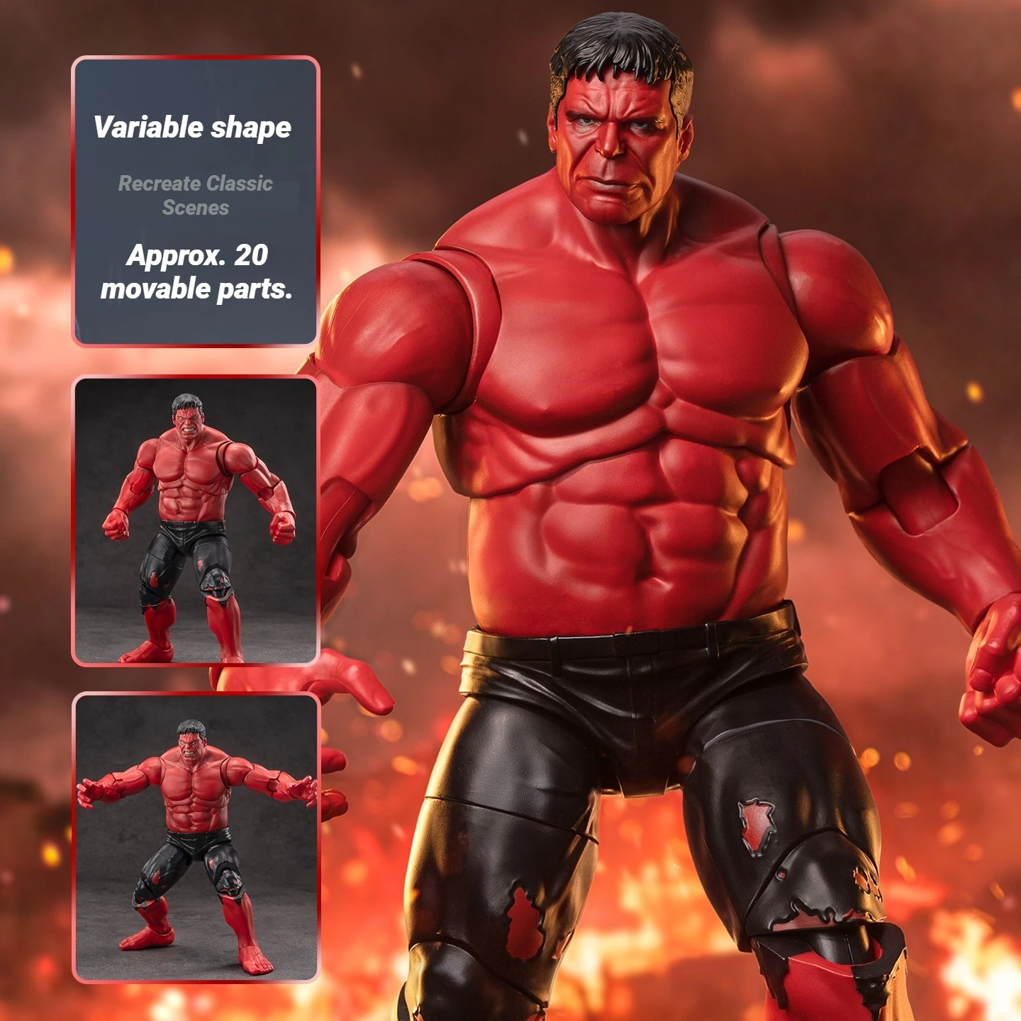 ZDTDS Red Hulk Action Figure Multijoint Movable Avengers Super Hero Collectible Figurine Desktop Ornament For Adult Collectors