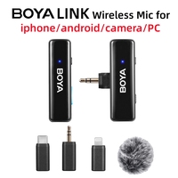 BOYA BOYALINK A1 A2 Wireless Lavalier Microphone Portable Audio video clip Recording Mini Mic For Phone Camera pc Live Broadcast