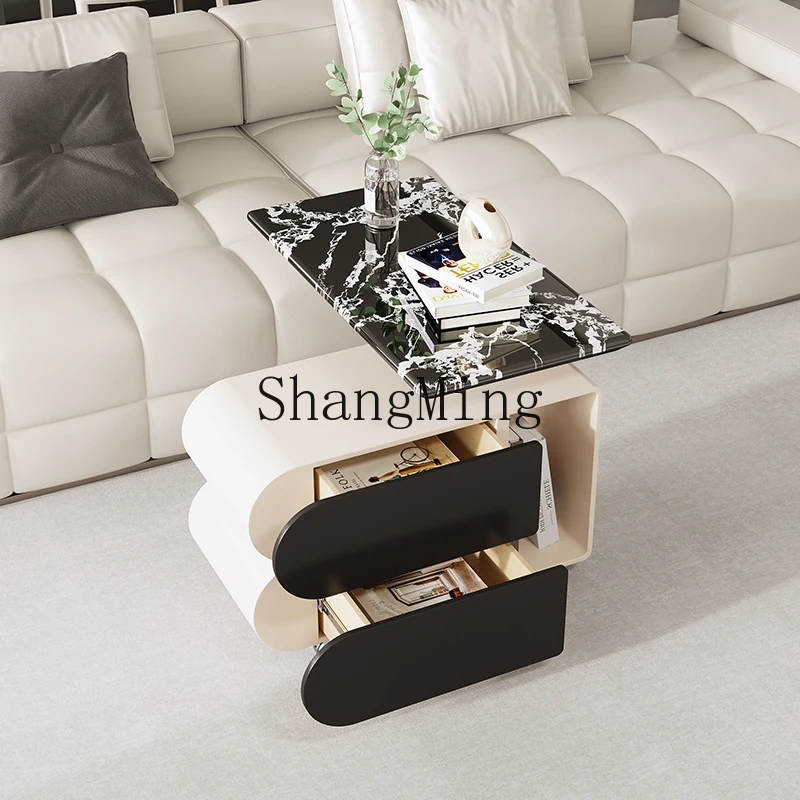 

SM cream wind coffee table living room high-end villa combination new home removable round coffee table
