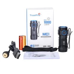 TrustFire MC1 1000 lumen EDC LED flashlight with USB Torch Light Magnetic Rechargeable Flashlight