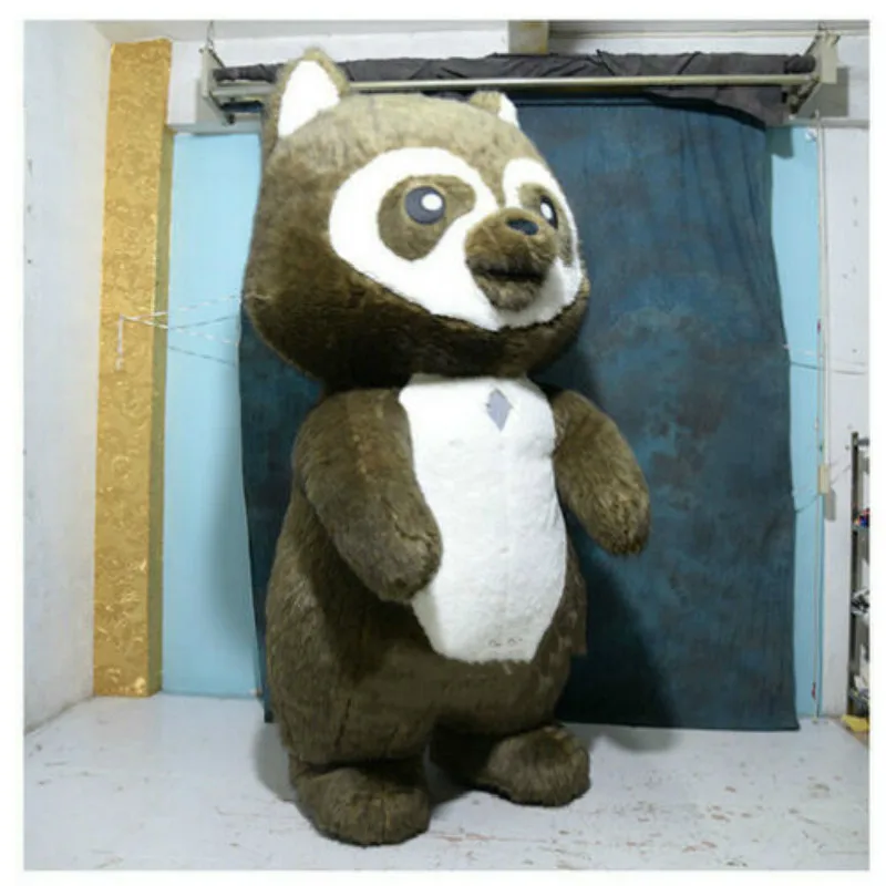 Raccoon Mascotte Gonfiabile Fursuit Costume Set Cosplay Del Partito Del Costume Annuncio di Grandi Dimensioni 3m Furry Party Game Abiti di Carnevale di Halloween