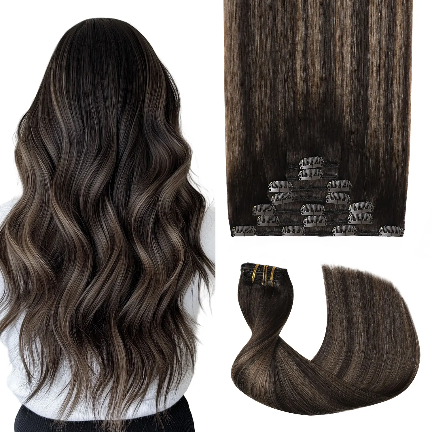 clip-in-hair-extensions-real-human-hair-7pcs-2-6-2-balayage-dark-brown-to-chestnut-brown-remy-real-human-hair-extensions