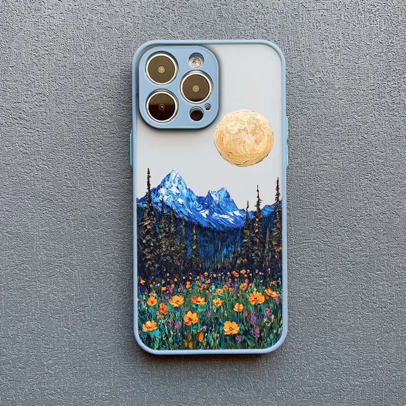 INS Intermountain Gänseblümchen-Blumendruck Handyhülle für iPhone 17 16 15 14 Pro Max Plus 13 12 Mini 11 Pro Max XR XS X Rückseiten-Cover – Detail 4
