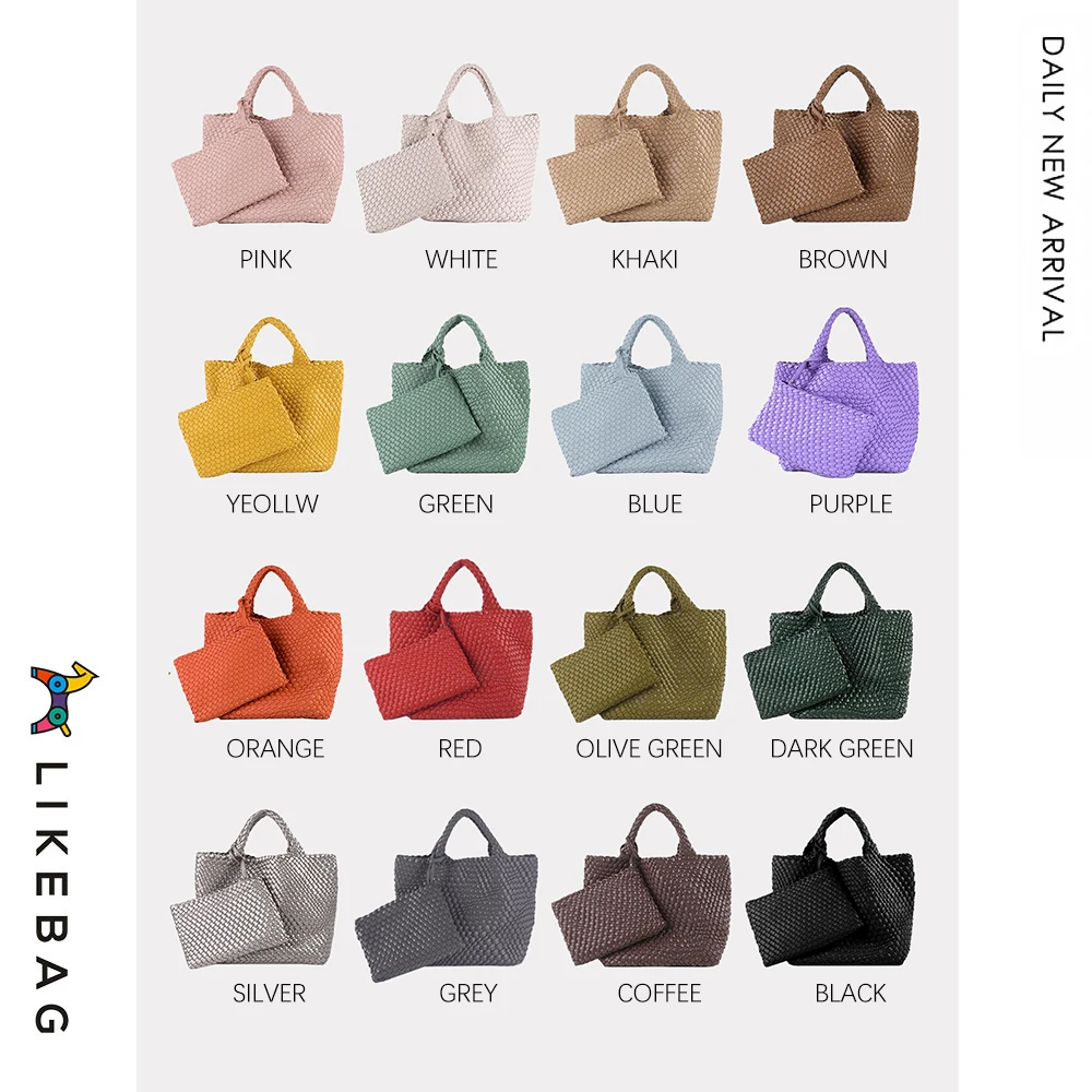 LIKEBAG Fashion Ladies Handmade PU pleciona torba prosta pojemna torba Tote list torba prezent z woreczkiem