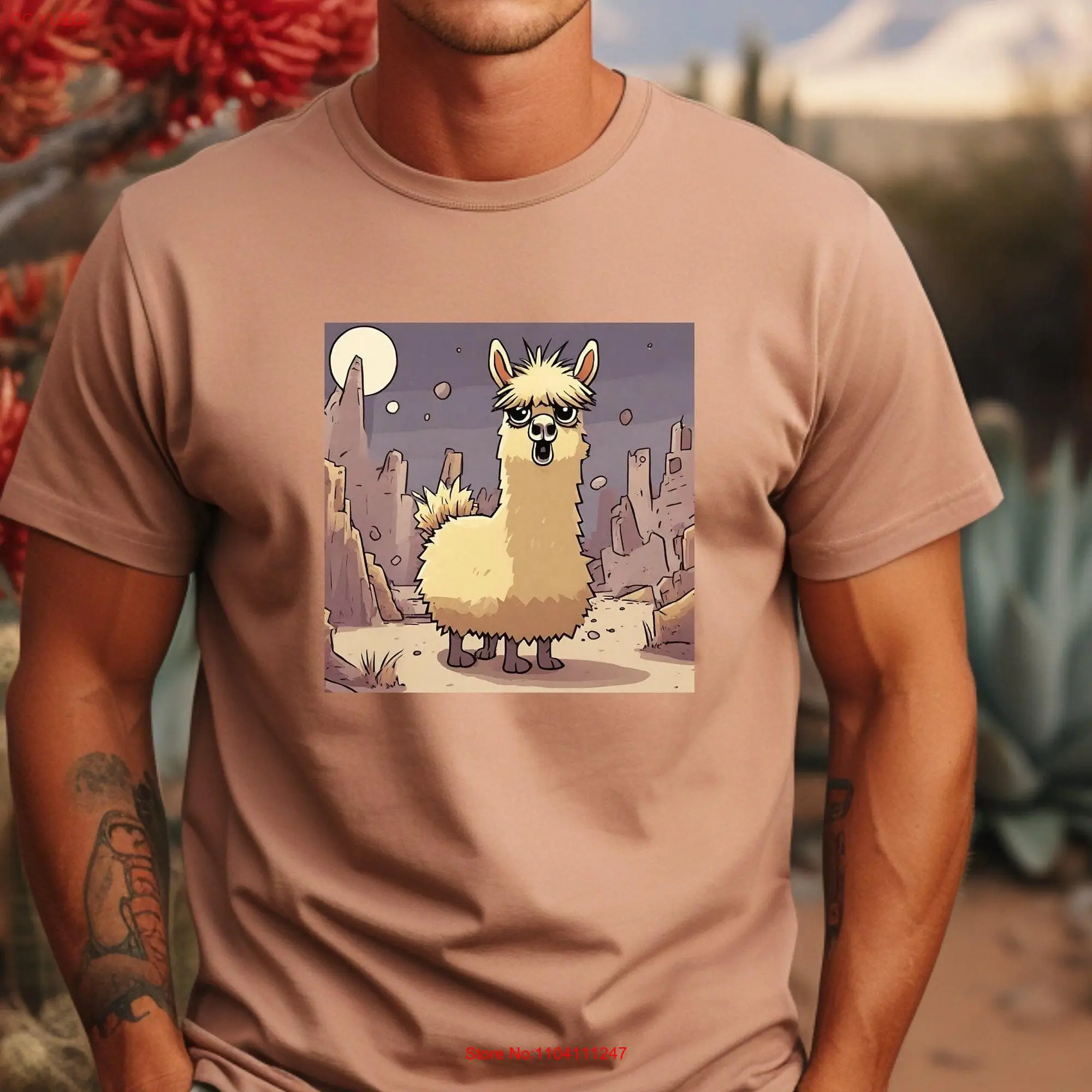 MOONLIGHT LLAMA T shirt Lover for her Mum Mom Adorable Funny Cute Fun Novel long or short sleeves