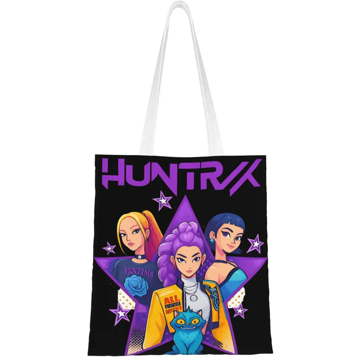 

KPop Demon Hunters Shopper Bag Handbags Student Print Tote Bag Aesthetic Cloth Beach Shopping Bags