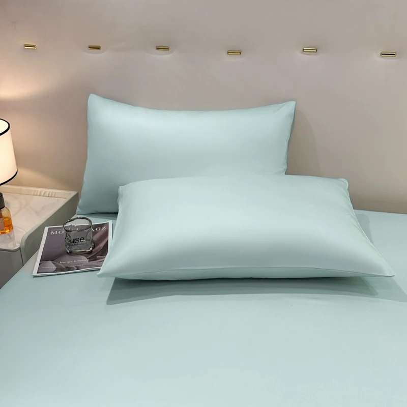 Light Blue Green Lyocell Fiber Pillowcase Silky Summer Cooling Smooth Pillow Cases Soft Pillow Cover For Home Dorm 48*74cm*2pcs