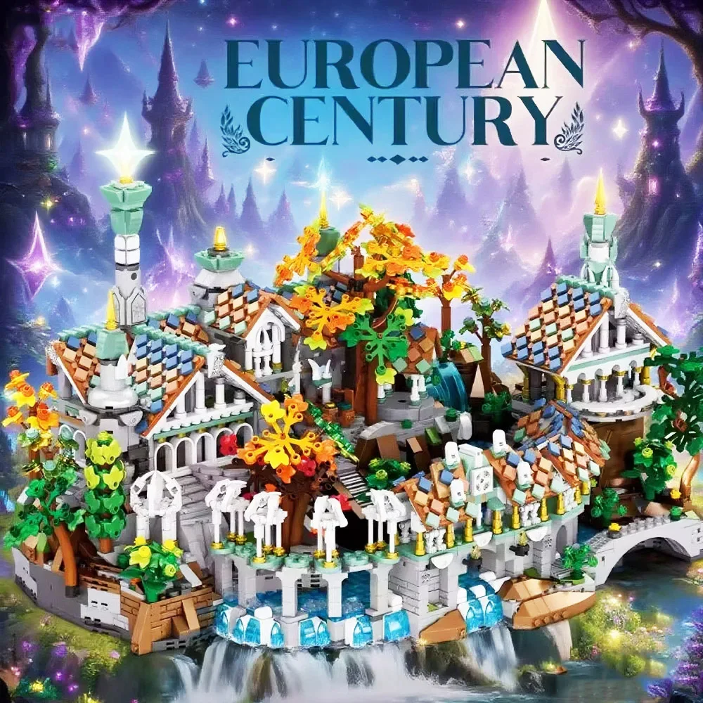 Conjuntos de construção de castelo medieval de filme Rivendell, kit de modelo de blocos de tijolos de montagem de construção modular de cidade, brinquedos presentes para crianças e adultos 4406 peças