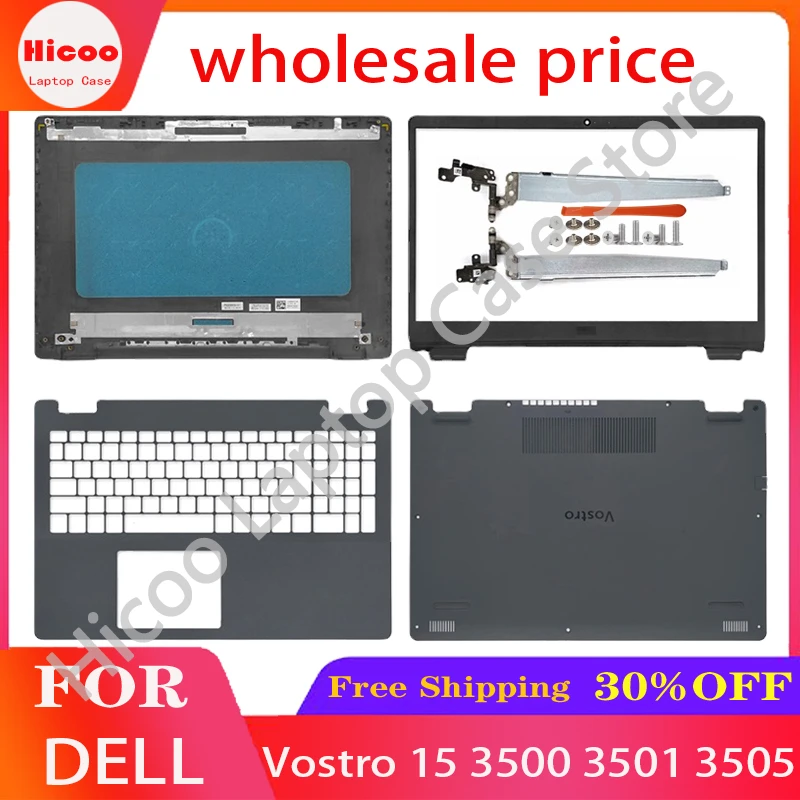 

New Bottom Base Case For Dell Vostro 15 3500 3501 3505 Laptop LCD Back Top Cover Front Bezel Hinge Palmrest Upper Rear Lid Black