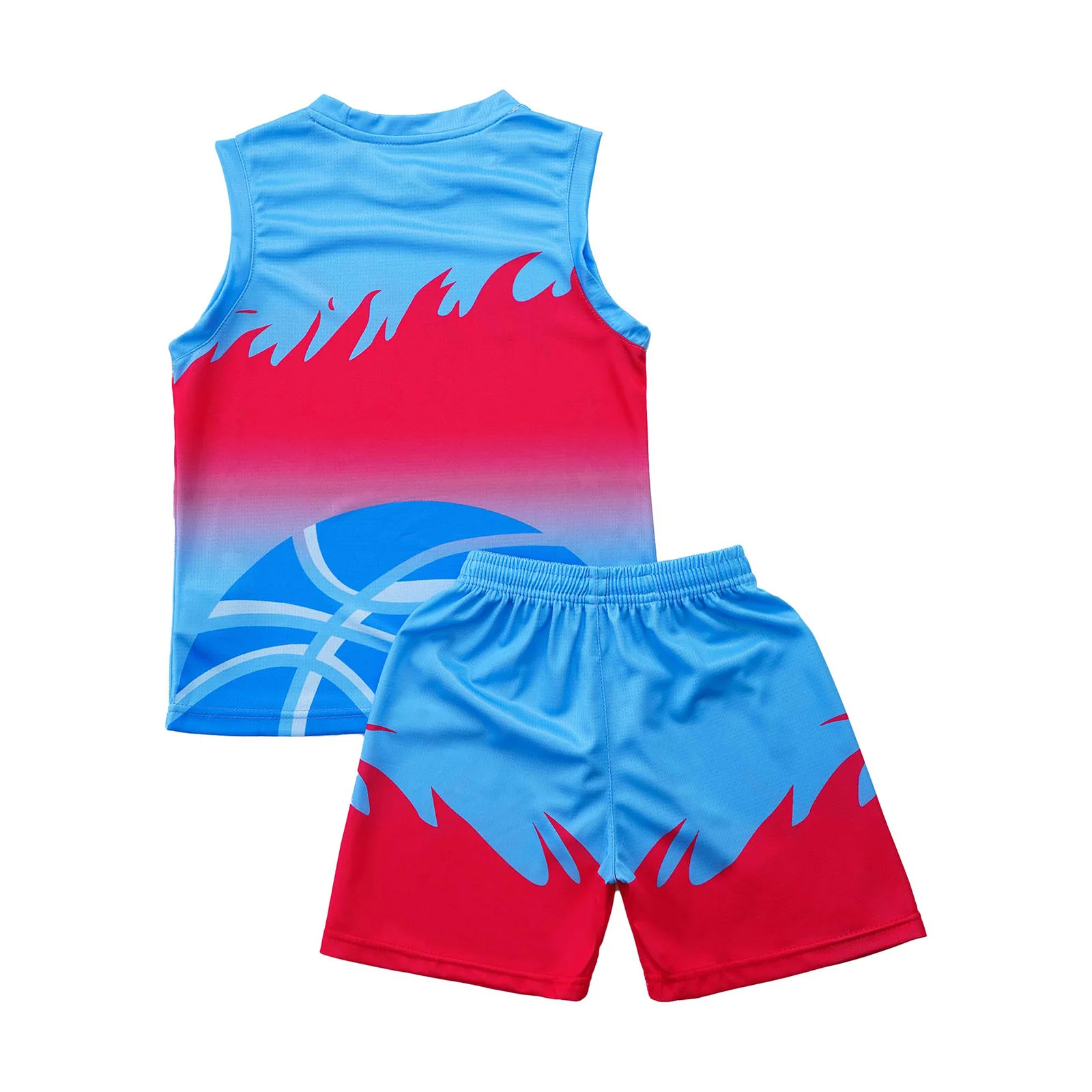 Immagine 4: Completo sportivo da allenamento per basket per bambini per ragazzi, uniforme da calcio, canottiera senza maniche + pantaloncini, abbigliamento per bambini, tuta