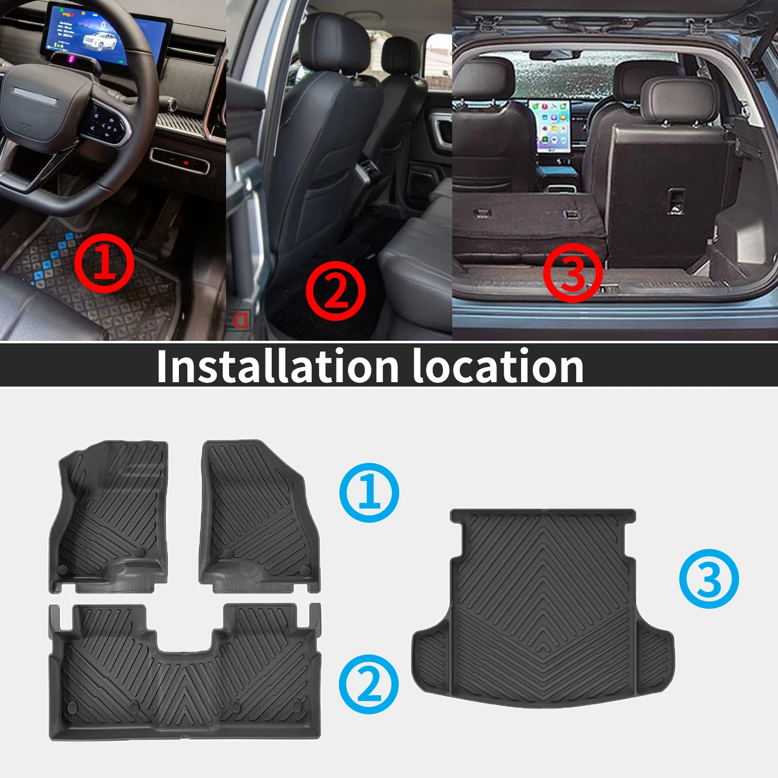 for AION ES S Plus 2021 2022 2023 2024 2025 Eco-Friendly TPE Floor Mat & Trunk Pad Non-Slip Dustproof Car Interior Accessories view 2