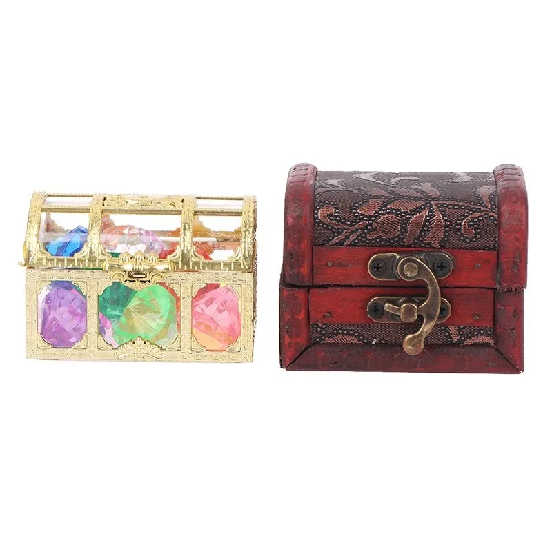 1 pudełko zabawka basenowa klejnotów do nurkowania 10 dużych kolorowych diamentów ze skarbcem pirackim rekwizyty do pływania dla dzieci